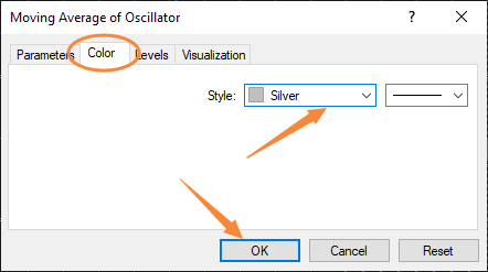 จะตั้งค่าสีของ OsMA บน MT4 ได้อย่างไร
